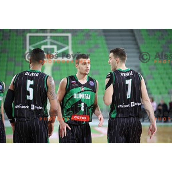Roko Badzim of Petrol Olimpija in action during FIBA Champions League basketball match between Petrol Olimpija and Sig Strasbourg in Stozice Hall, Ljubljana on December 12, 2017