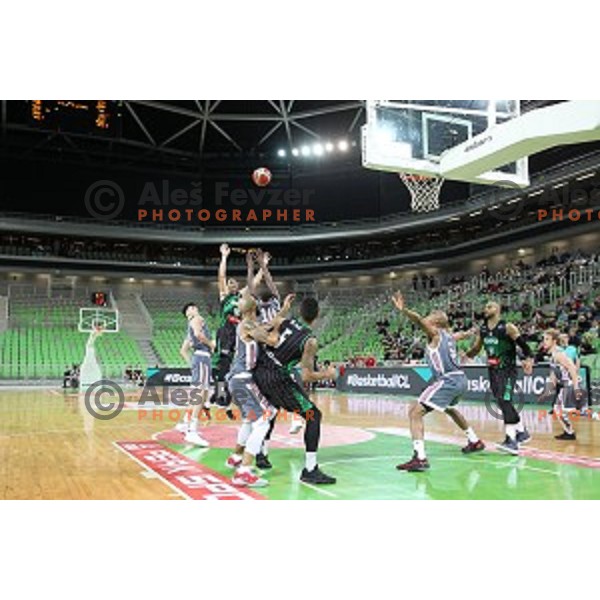 Domen Lorbek of Petrol Olimpija in action during FIBA Champions League basketball match between Petrol Olimpija and Sig Strasbourg in Stozice Hall, Ljubljana on December 12, 2017