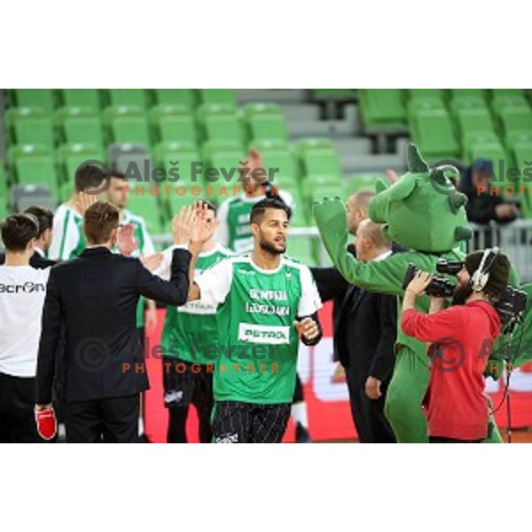 Devin Oliver of Petrol Olimpija in action during FIBA Champions League basketball match between Petrol Olimpija and Sig Strasbourg in Stozice Hall, Ljubljana on December 12, 2017