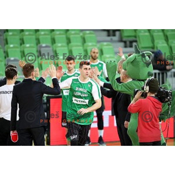 Drazen Bubnic of Petrol Olimpija in action during FIBA Champions League basketball match between Petrol Olimpija and Sig Strasbourg in Stozice Hall, Ljubljana on December 12, 2017