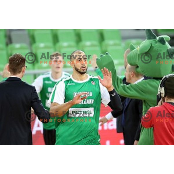 Jordan Morgan of Petrol Olimpija in action during FIBA Champions League basketball match between Petrol Olimpija and Sig Strasbourg in Stozice Hall, Ljubljana on December 12, 2017