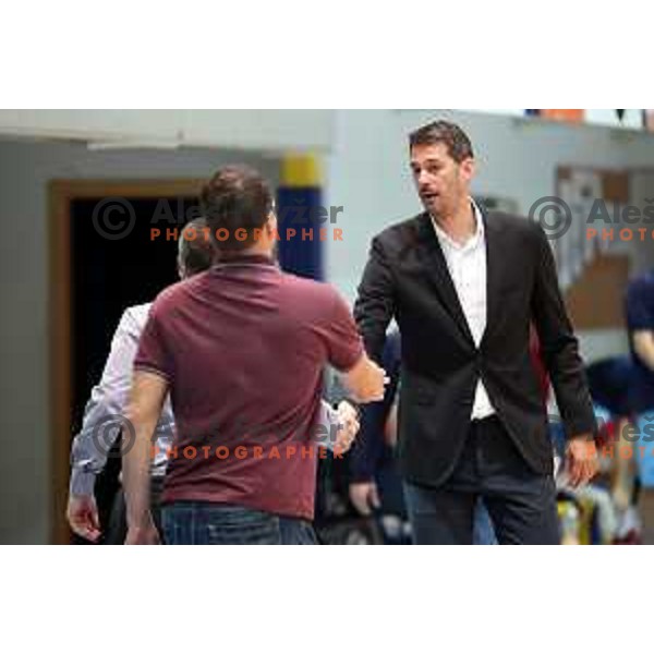 Jurica golemac, head coach of Sixt in action during Nova KBM league basketball match between Hopsi Polzela and Sixt Primorska in Polzela Sports Hall, Slovenia on December 16, 2017