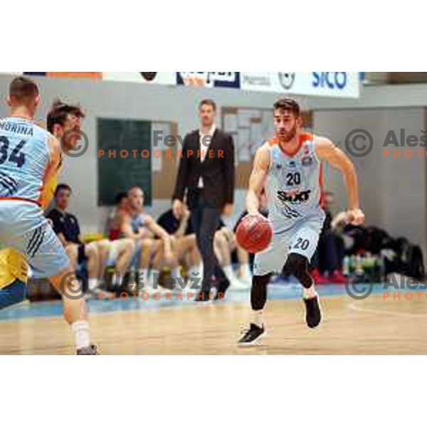 Alen Hodzic in action during Nova KBM league basketball match between Hopsi Polzela and Sixt Primorska in Polzela Sports Hall, Slovenia on December 16, 2017