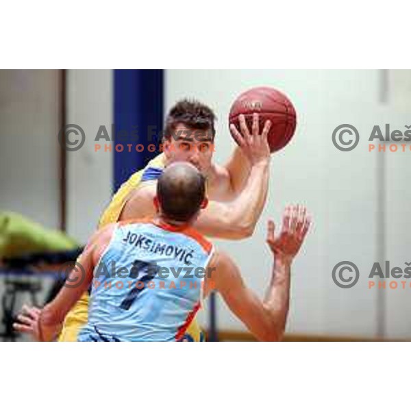Tjaz Rotar in action during Nova KBM league basketball match between Hopsi Polzela and Sixt Primorska in Polzela Sports Hall, Slovenia on December 16, 2017