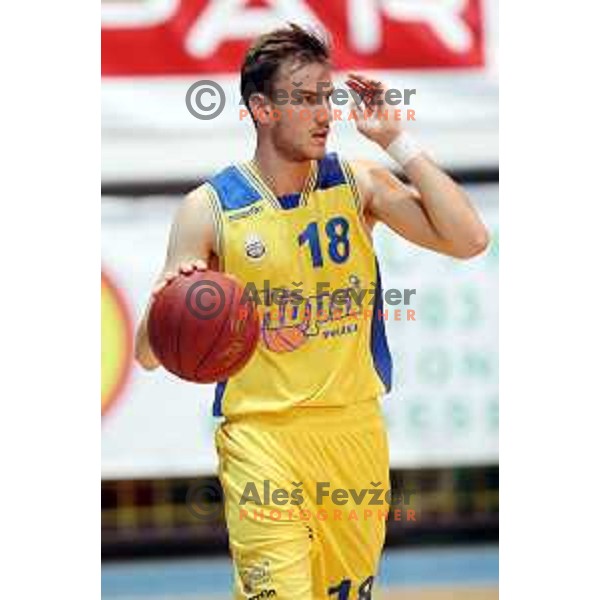 Sebastjan Borse in action during Nova KBM league basketball match between Hopsi Polzela and Sixt Primorska in Polzela Sports Hall, Slovenia on December 16, 2017