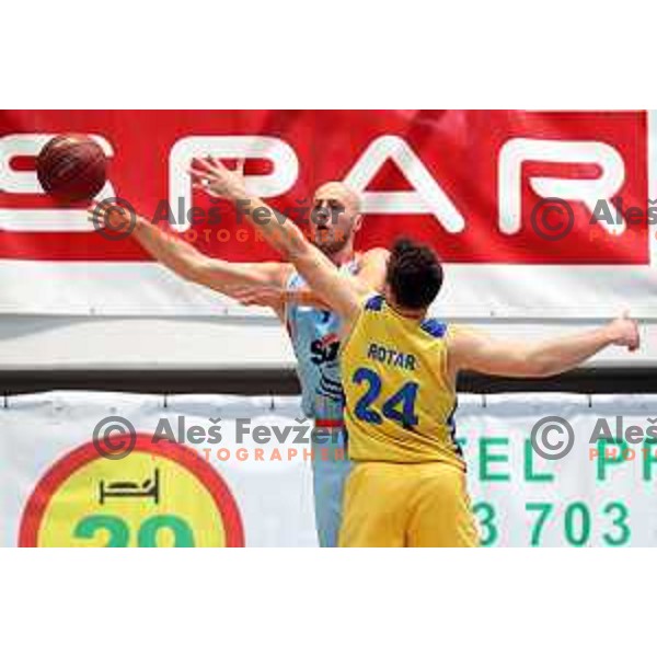 Mirko Mulalic in action during Nova KBM league basketball match between Hopsi Polzela and Sixt Primorska in Polzela Sports Hall, Slovenia on December 16, 2017