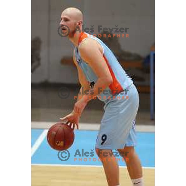 Mirko Mulalic in action during Nova KBM league basketball match between Hopsi Polzela and Sixt Primorska in Polzela Sports Hall, Slovenia on December 16, 2017