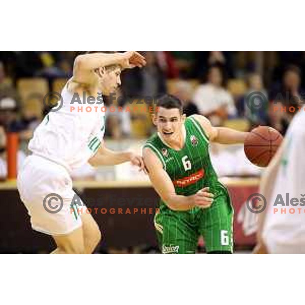 Jan Span of Petrol Olimpija in action during Nova KBM league basketball match between Ilirija and Petrol Olimpija in Tivoli Hall, Ljubljana, Slovenia on December 17, 2017