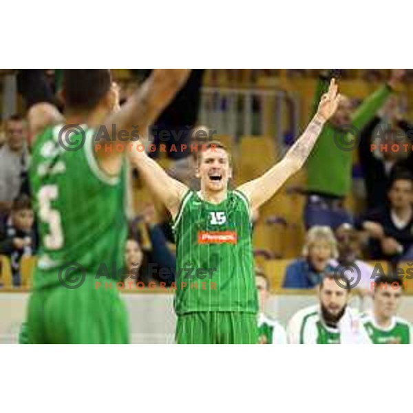 Gregor Hrovat of Petrol Olimpija in action during Nova KBM league basketball match between Ilirija and Petrol Olimpija in Tivoli Hall, Ljubljana, Slovenia on December 17, 2017