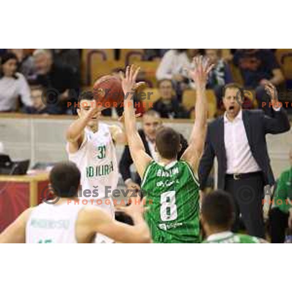 Zan Mark Sisko of Ilirija in action during Nova KBM league basketball match between Ilirija and Petrol Olimpija in Tivoli Hall, Ljubljana, Slovenia on December 17, 2017