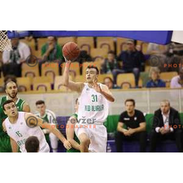 Zan Mark Sisko of Ilirija in action during Nova KBM league basketball match between Ilirija and Petrol Olimpija in Tivoli Hall, Ljubljana, Slovenia on December 17, 2017