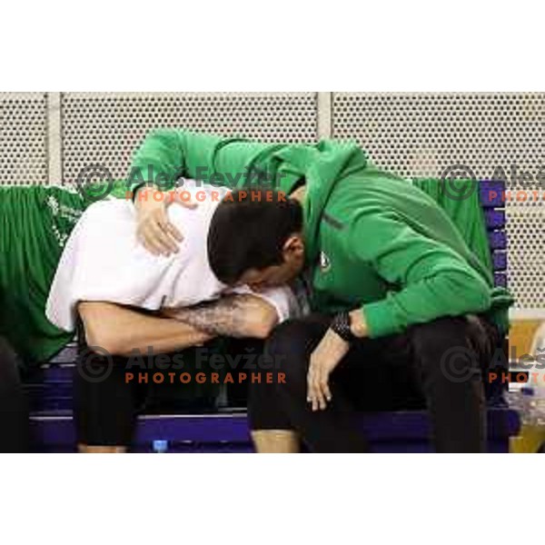 Gregor Hrovat and Erjon Kastrati of Petrol Olimpija in action during Nova KBM league basketball match between Ilirija and Petrol Olimpija in Tivoli Hall, Ljubljana, Slovenia on December 17, 2017