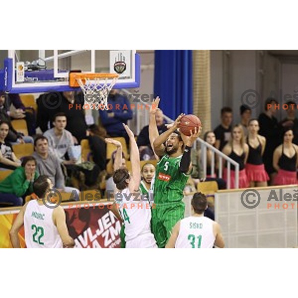 Devin Oliver of Petrol Olimpija in action during Nova KBM league basketball match between Ilirija and Petrol Olimpija in Tivoli Hall, Ljubljana, Slovenia on December 17, 2017
