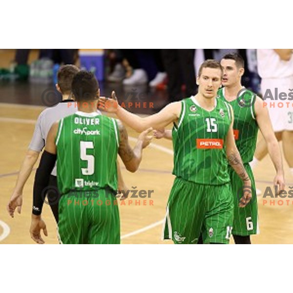 Gregor Hrovat of Petrol Olimpija in action during Nova KBM league basketball match between Ilirija and Petrol Olimpija in Tivoli Hall, Ljubljana, Slovenia on December 17, 2017