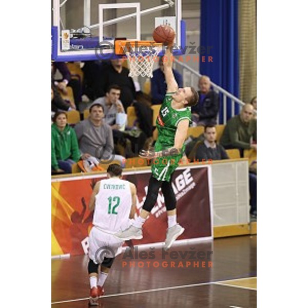 Gregor Hrovat of Petrol Olimpija in action during Nova KBM league basketball match between Ilirija and Petrol Olimpija in Tivoli Hall, Ljubljana, Slovenia on December 17, 2017