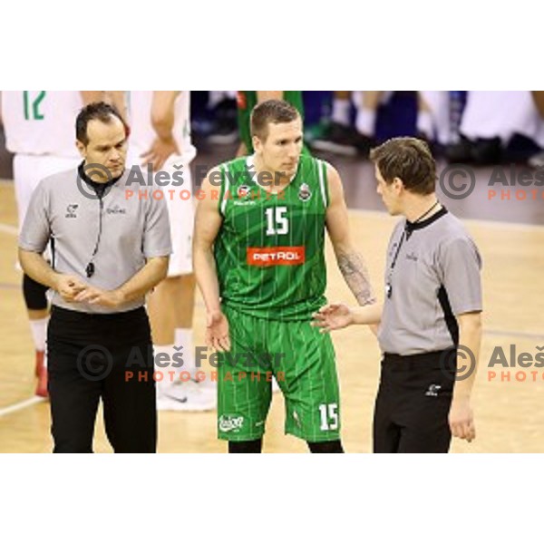 Gregor Hrovat of Petrol Olimpija in action during Nova KBM league basketball match between Ilirija and Petrol Olimpija in Tivoli Hall, Ljubljana, Slovenia on December 17, 2017
