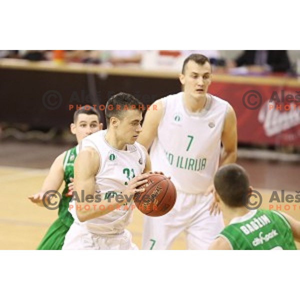 Zan Mark Sisko of Ilirija in action during Nova KBM league basketball match between Ilirija and Petrol Olimpija in Tivoli Hall, Ljubljana, Slovenia on December 17, 2017