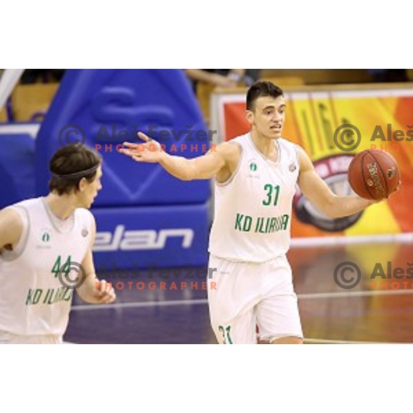 Zan Mark Sisko of Ilirija in action during Nova KBM league basketball match between Ilirija and Petrol Olimpija in Tivoli Hall, Ljubljana, Slovenia on December 17, 2017