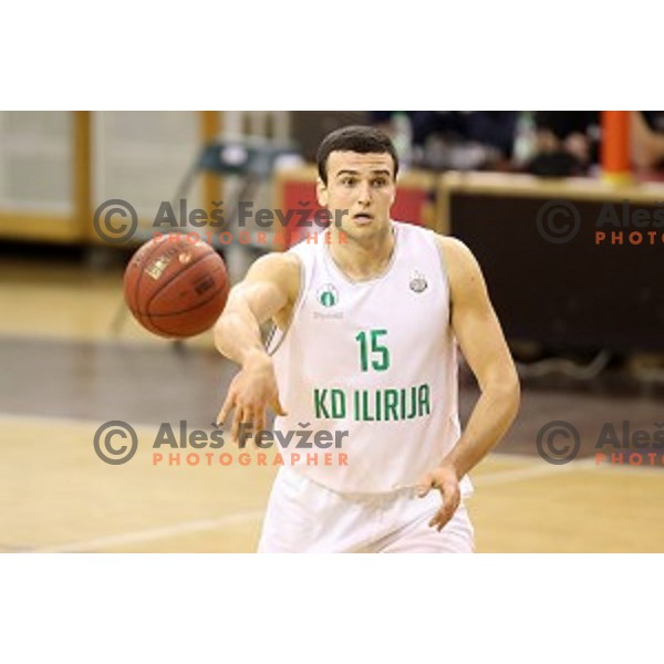 Ljubomir Mladenovski in action during Nova KBM league basketball match between Ilirija and Petrol Olimpija in Tivoli Hall, Ljubljana, Slovenia on December 17, 2017
