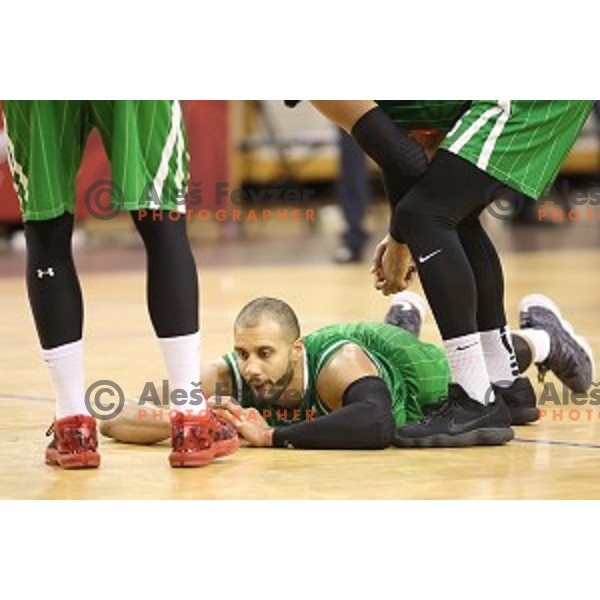 Jordan Morgan in action during Nova KBM league basketball match between Ilirija and Petrol Olimpija in Tivoli Hall, Ljubljana, Slovenia on December 17, 2017