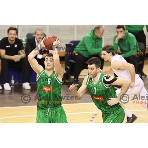 action during Nova KBM league basketball match between Ilirija and Petrol Olimpija in Tivoli Hall, Ljubljana, Slovenia on December 17, 2017