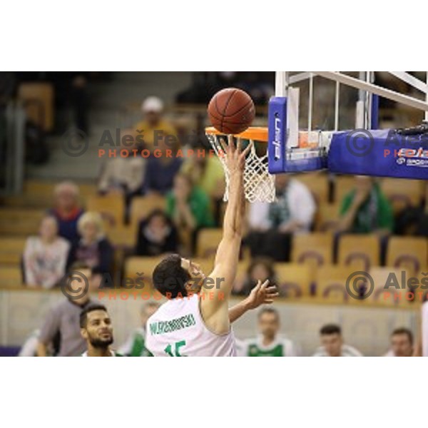 Ljubomir Mladenovski in action during Nova KBM league basketball match between Ilirija and Petrol Olimpija in Tivoli Hall, Ljubljana, Slovenia on December 17, 2017