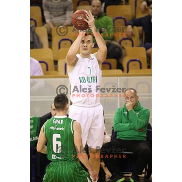 Haris Cucovic of Ilirija in action during Nova KBM league basketball match between Ilirija and Petrol Olimpija in Tivoli Hall, Ljubljana, Slovenia on December 17, 2017