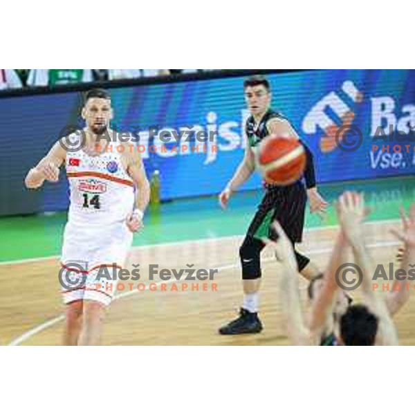 Gasper Vidmar of Banvit Bandirma during FIBA Champions League basketball match between Petrol Olimpija and Banvit Bandirma in Stozice Hall, Ljubljana on December 19, 2017