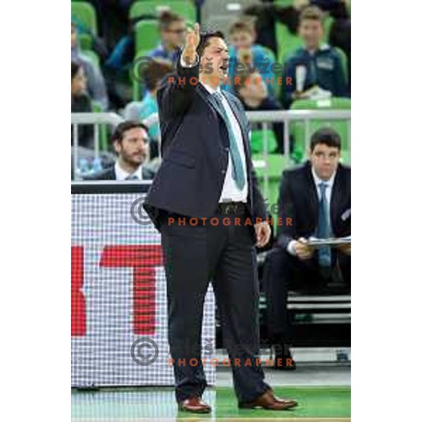 Saso Filipovski, head coach of Banvit Bandirma during FIBA Champions League basketball match between Petrol Olimpija and Banvit Bandirma in Stozice Hall, Ljubljana on December 19, 2017