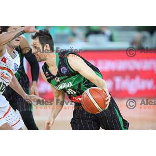 Domen Lorbek of Petrol Olimpija in action during FIBA Champions League basketball match between Petrol Olimpija and Banvit Bandirma in Stozice Hall, Ljubljana on December 19, 2017