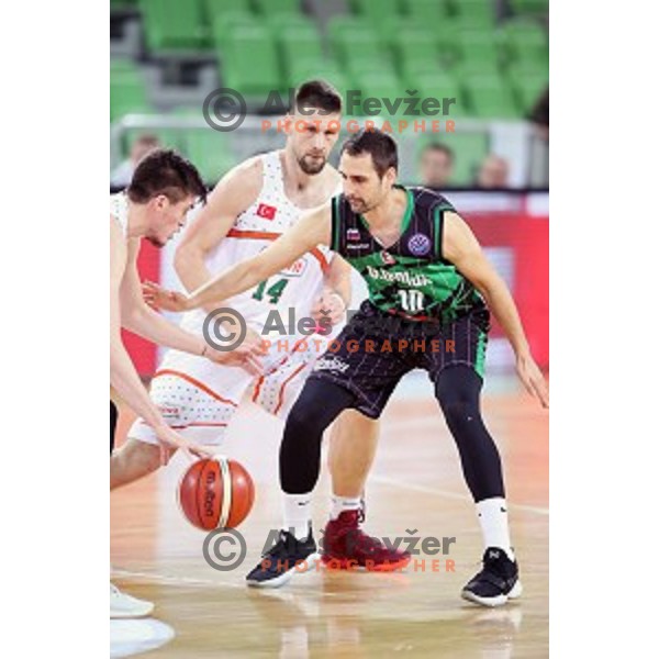 Domen Lorbek of Petrol Olimpija in action during FIBA Champions League basketball match between Petrol Olimpija and Banvit Bandirma in Stozice Hall, Ljubljana on December 19, 2017