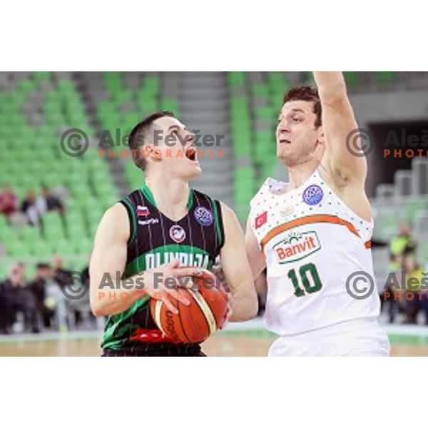 Jan Span of Petrol Olimpija in action during FIBA Champions League basketball match between Petrol Olimpija and Banvit Bandirma in Stozice Hall, Ljubljana on December 19, 2017