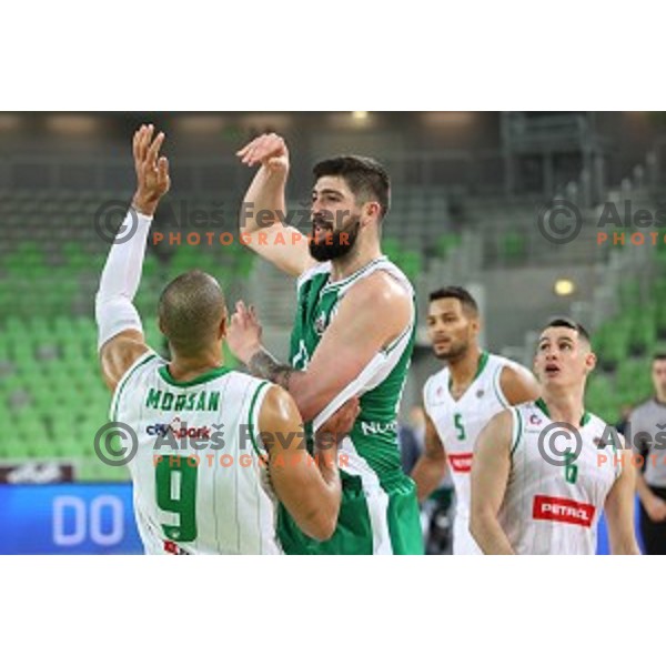 Ziga Dimec of Krka in action during Nova KBM league basketball match between Petrol Olimpija and Krka in SRC Stozice, Ljubljana, Slovenia on December 21, 2017