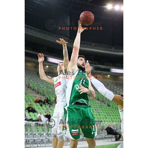 Ziga Dimec of Krka in action during Nova KBM league basketball match between Petrol Olimpija and Krka in SRC Stozice, Ljubljana, Slovenia on December 21, 2017