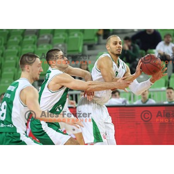 in action during Nova KBM league basketball match between Petrol Olimpija and Krka in SRC Stozice, Ljubljana, Slovenia on December 21, 2017