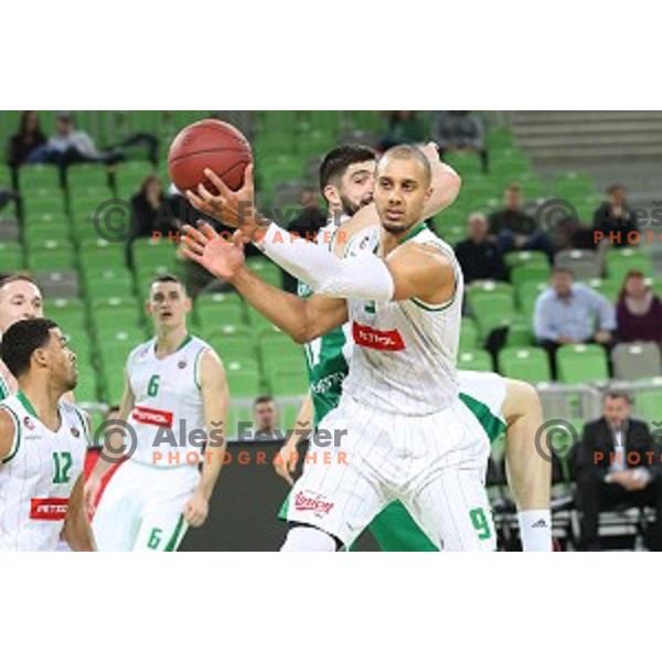 Jordan Morgan in action during Nova KBM league basketball match between Petrol Olimpija and Krka in SRC Stozice, Ljubljana, Slovenia on December 21, 2017