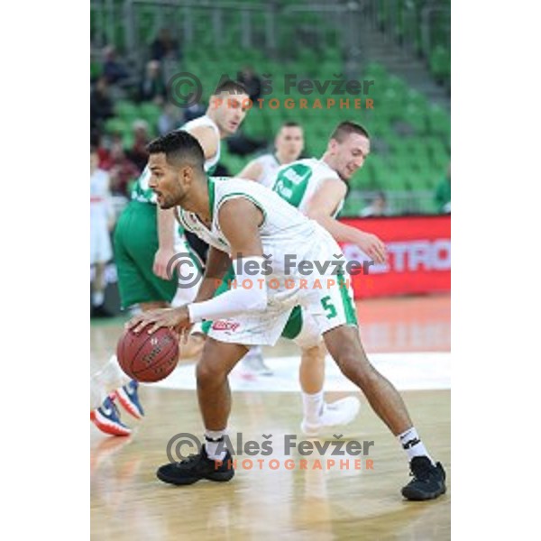 Devin Oliver in action during Nova KBM league basketball match between Petrol Olimpija and Krka in SRC Stozice, Ljubljana, Slovenia on December 21, 2017