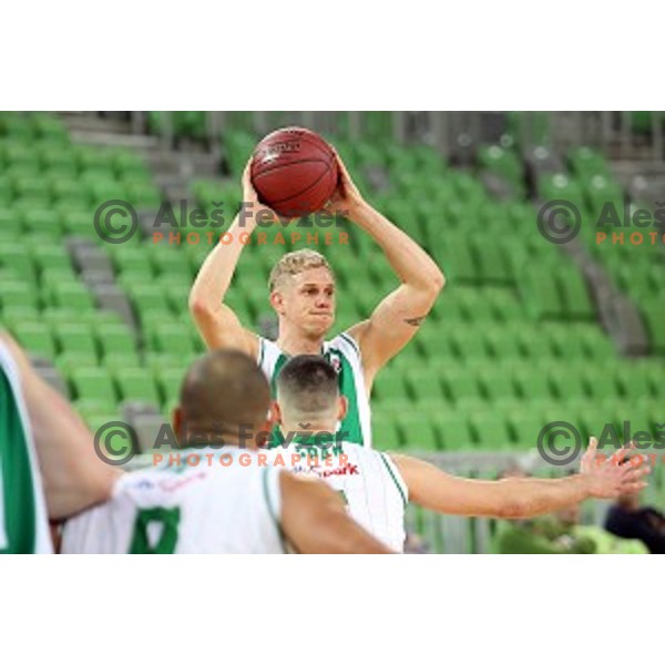 Maj Kovacevic in action during Nova KBM league basketball match between Petrol Olimpija and Krka in SRC Stozice, Ljubljana, Slovenia on December 21, 2017