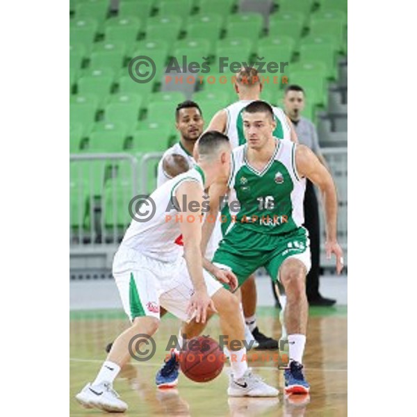 Marko Josilo in action during Nova KBM league basketball match between Petrol Olimpija and Krka in SRC Stozice, Ljubljana, Slovenia on December 21, 2017