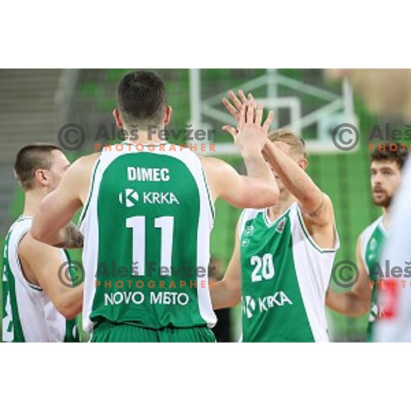 Ziga Dimec of Krka in action during Nova KBM league basketball match between Petrol Olimpija and Krka in SRC Stozice, Ljubljana, Slovenia on December 21, 2017