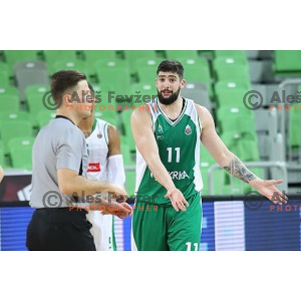 Ziga Dimec of Krka in action during Nova KBM league basketball match between Petrol Olimpija and Krka in SRC Stozice, Ljubljana, Slovenia on December 21, 2017