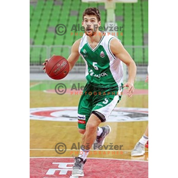 Paolo Marinelli of Krka in action during Nova KBM league basketball match between Petrol Olimpija and Krka in SRC Stozice, Ljubljana, Slovenia on December 21, 2017