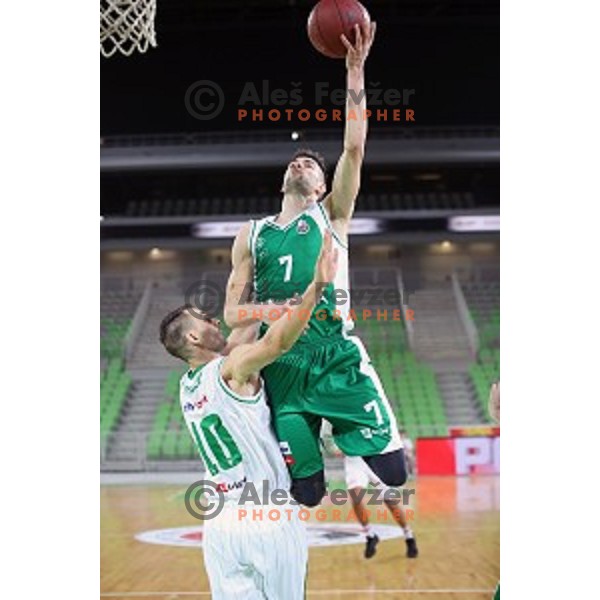 Tim Osolnik of Krka in action during Nova KBM league basketball match between Petrol Olimpija and Krka in SRC Stozice, Ljubljana, Slovenia on December 21, 2017