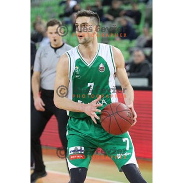 Tim Osolnik of Krka in action during Nova KBM league basketball match between Petrol Olimpija and Krka in SRC Stozice, Ljubljana, Slovenia on December 21, 2017