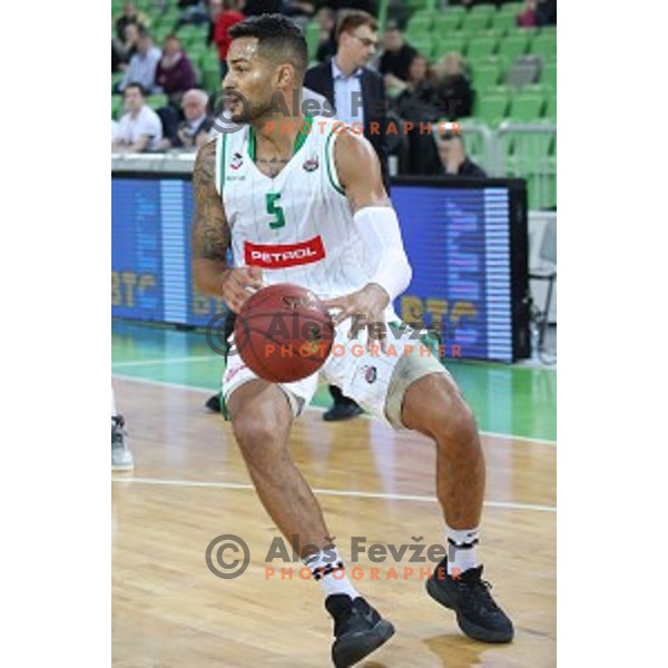Devin Oliver in action during Nova KBM league basketball match between Petrol Olimpija and Krka in SRC Stozice, Ljubljana, Slovenia on December 21, 2017