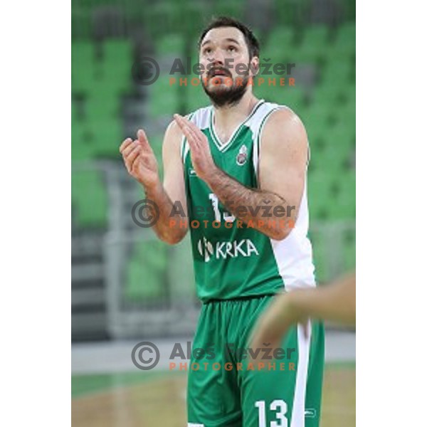 Dalibor Djapa during Nova KBM league basketball match between Petrol Olimpija and Krka in SRC Stozice, Ljubljana, Slovenia on December 21, 2017