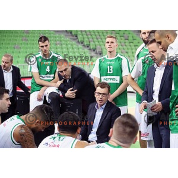 Gasper Okorn during Nova KBM league basketball match between Petrol Olimpija and Krka in SRC Stozice, Ljubljana, Slovenia on December 21, 2017