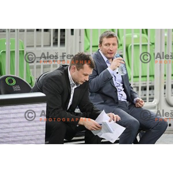 Simon Petrov, head coach of Krka in action during Nova KBM league basketball match between Petrol Olimpija and Krka in SRC Stozice, Ljubljana, Slovenia on December 21, 2017