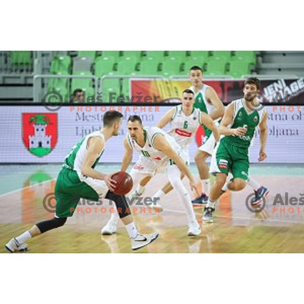 Domen Lorbek in action during Nova KBM league basketball match between Petrol Olimpija and Krka in SRC Stozice, Ljubljana, Slovenia on December 21, 2017