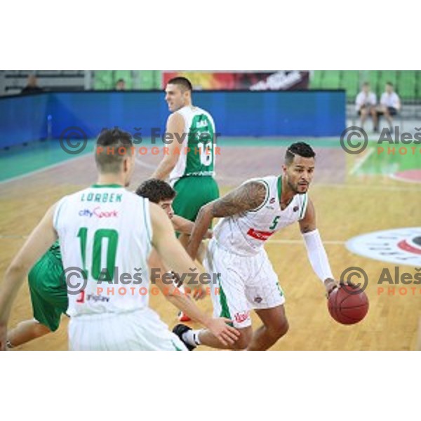Devin Oliver in action during Nova KBM league basketball match between Petrol Olimpija and Krka in SRC Stozice, Ljubljana, Slovenia on December 21, 2017